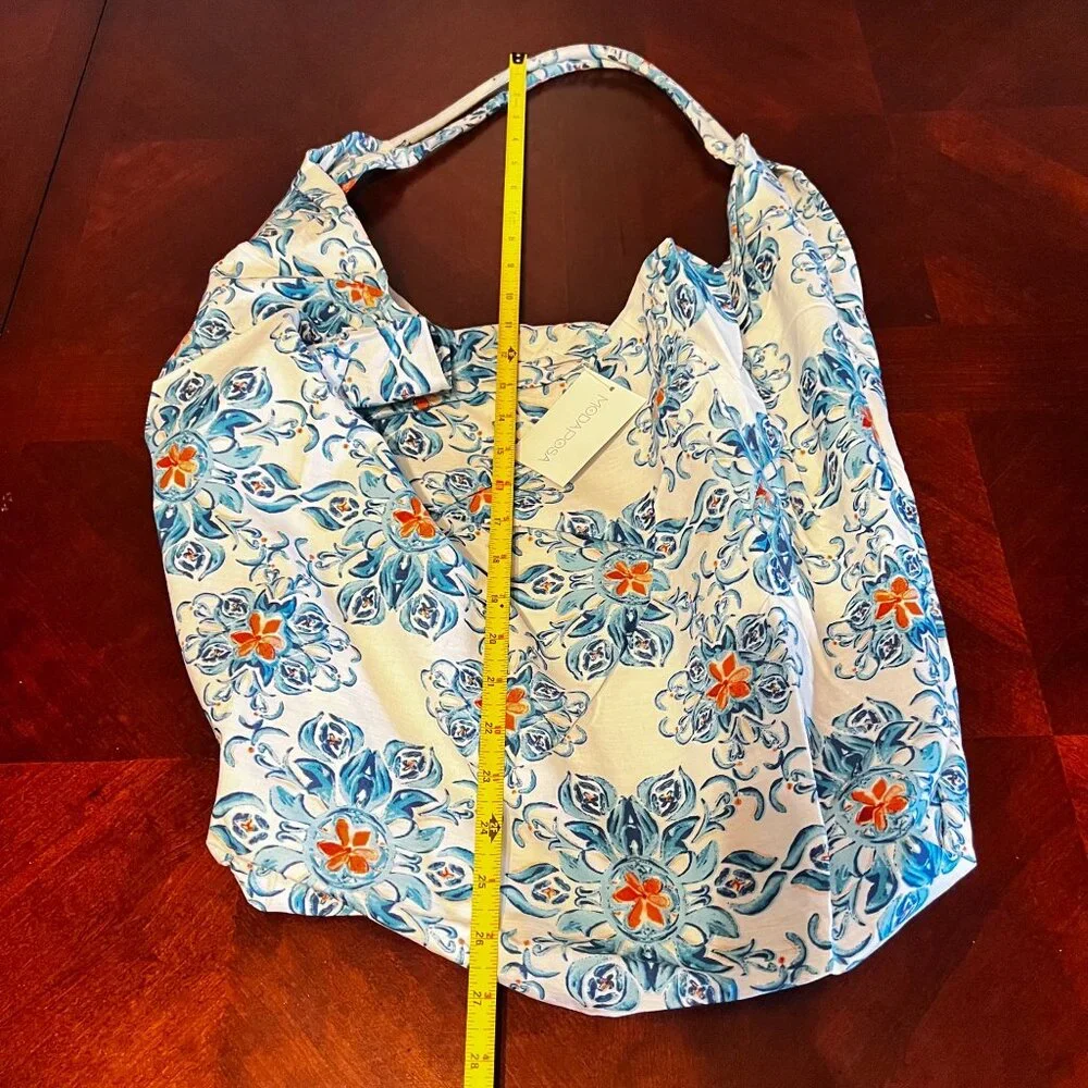 modaposa Lined Hobo Beach Bag with Zip Closure‎ in blue